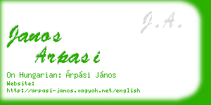 janos arpasi business card